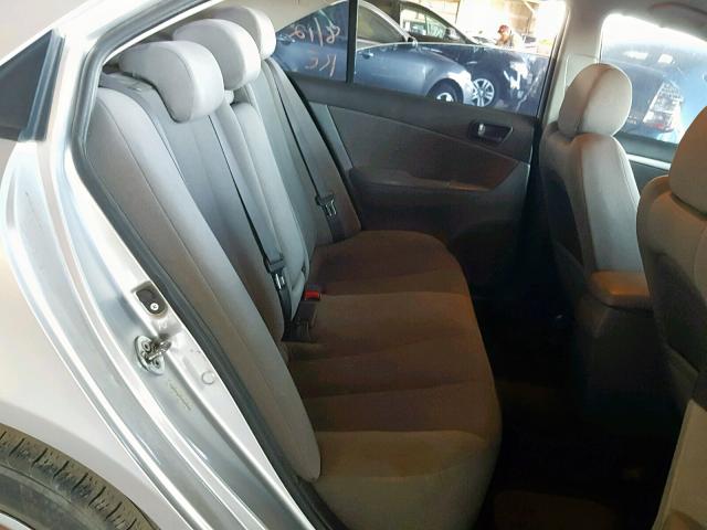 5NPET46C49H500054 - 2009 HYUNDAI SONATA GLS SILVER photo 6