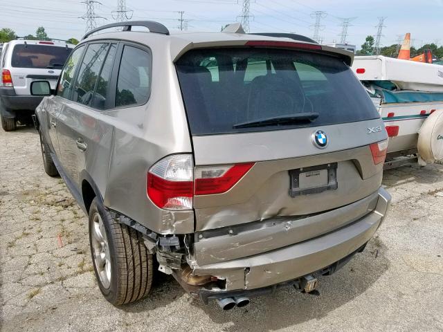 WBXPC93438WJ15017 - 2008 BMW X3 3.0SI GOLD photo 3