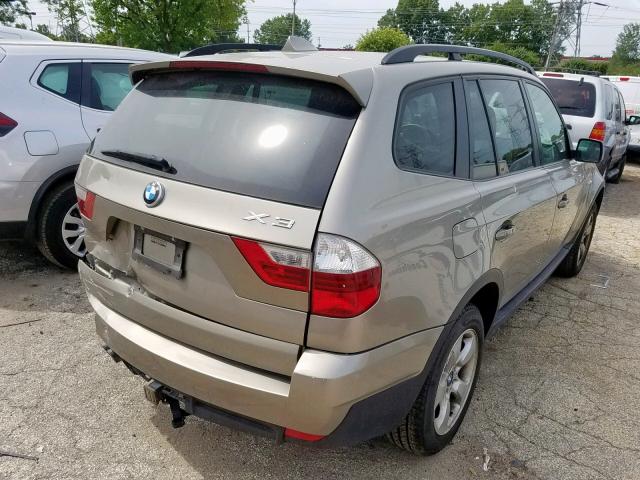 WBXPC93438WJ15017 - 2008 BMW X3 3.0SI GOLD photo 4