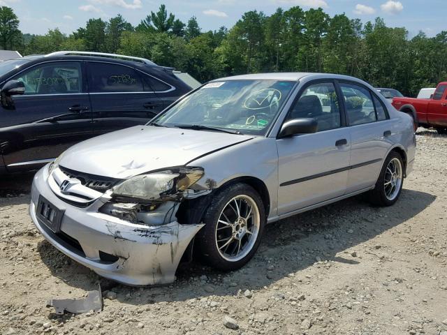 2HGES16315H537214 - 2005 HONDA CIVIC DX V SILVER photo 2