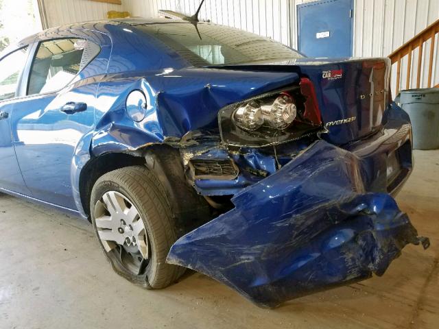 1C3CDZAG3DN747817 - 2013 DODGE AVENGER SE BLUE photo 9