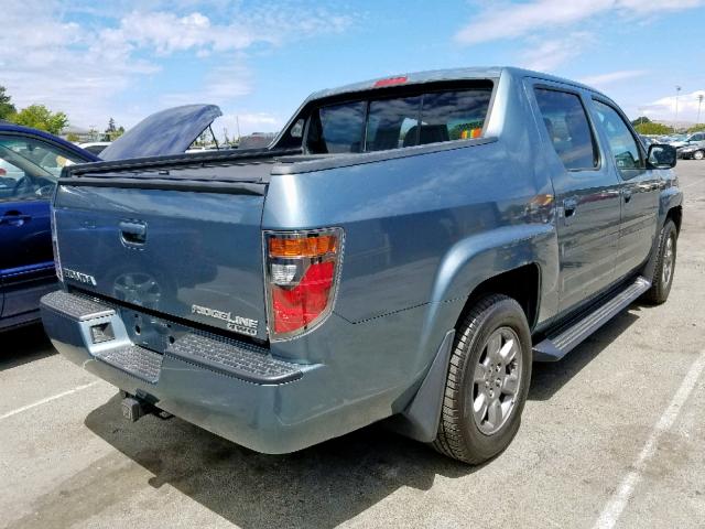 2HJYK16308H525633 - 2008 HONDA RIDGELINE TURQUOISE photo 4