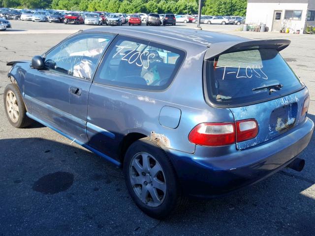 2HGEH2369SH511328 - 1995 HONDA CIVIC DX BLUE photo 3