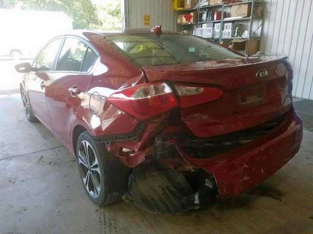 KNAFZ4A83E5195322 - 2014 KIA FORTE EX RED photo 3