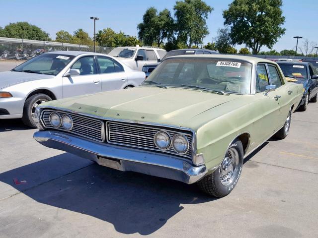 8P54Y110760 - 1968 FORD GALAXY GREEN photo 2