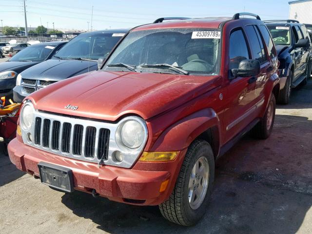 1J4GL58535W673401 - 2005 JEEP LIBERTY LI BURGUNDY photo 2