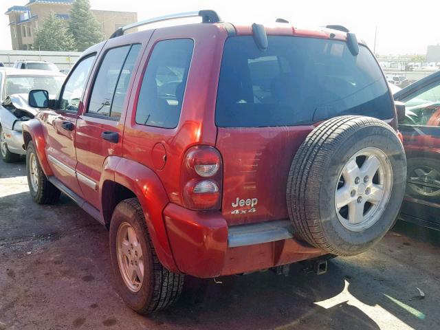 1J4GL58535W673401 - 2005 JEEP LIBERTY LI BURGUNDY photo 3