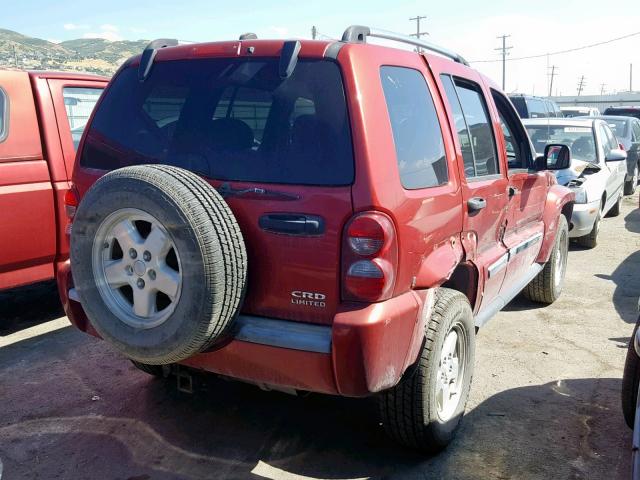 1J4GL58535W673401 - 2005 JEEP LIBERTY LI BURGUNDY photo 4