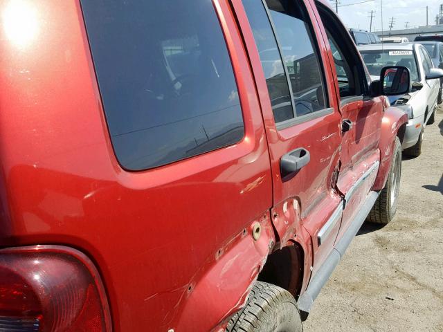 1J4GL58535W673401 - 2005 JEEP LIBERTY LI BURGUNDY photo 9