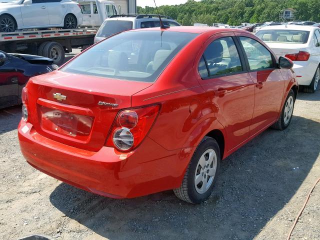 1G1JA5SH6D4140899 - 2013 CHEVROLET SONIC LS 红色 照片 4
