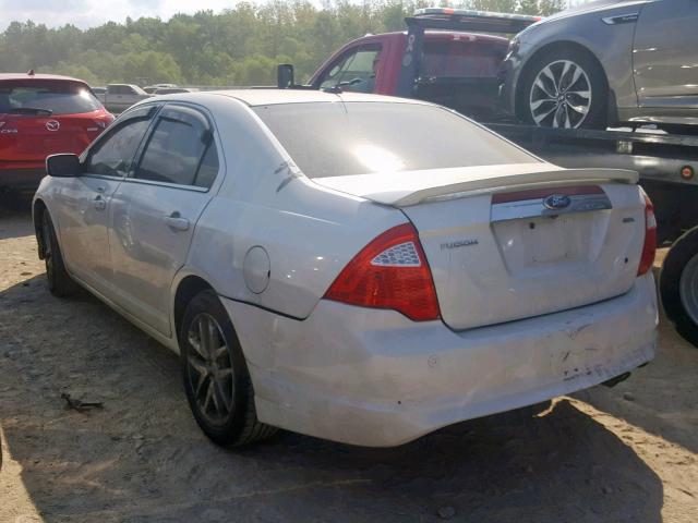 3FAHP0JA2AR173645 - 2010 FORD FUSION SEL WHITE photo 3