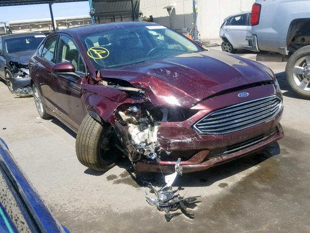 3FA6P0HD8HR129618 - 2017 FORD FUSION SE MAROON photo 1