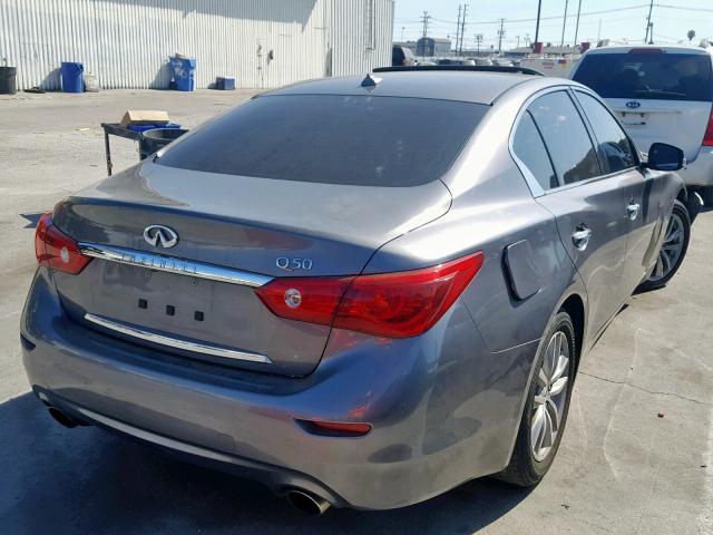 JN1BV7AP1FM347047 - 2015 INFINITI Q50 BASE GRAY photo 4