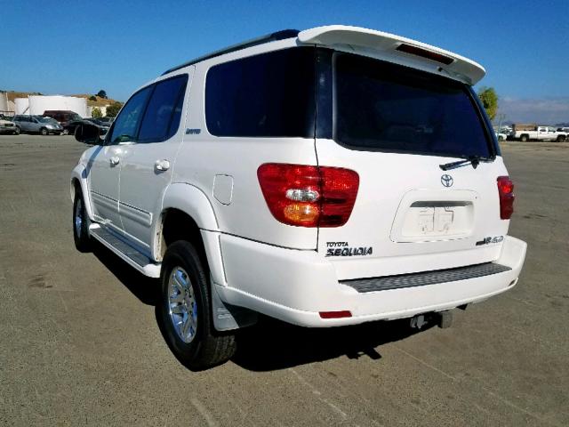 5TDBT48A83S182889 - 2003 TOYOTA SEQUOIA LI WHITE photo 3