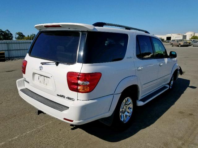 5TDBT48A83S182889 - 2003 TOYOTA SEQUOIA LI WHITE photo 4