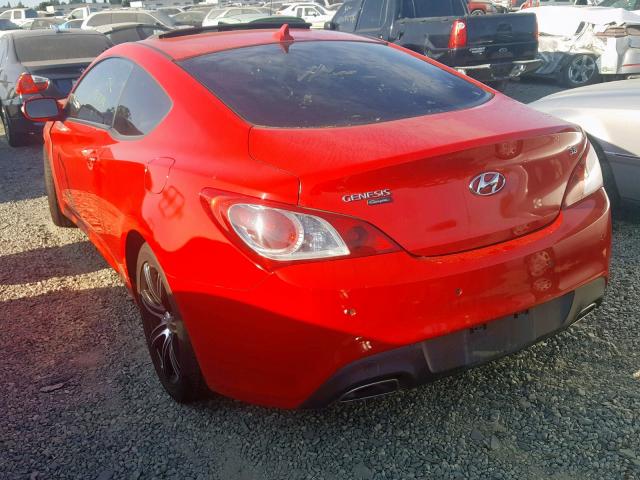 KMHHU6KH9AU011579 - 2010 HYUNDAI GENESIS CO RED photo 3