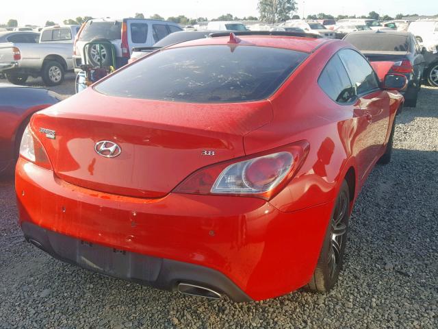 KMHHU6KH9AU011579 - 2010 HYUNDAI GENESIS CO RED photo 4