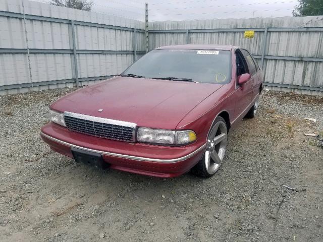 1G1BN5378PW102078 - 1993 CHEVROLET CAPRICE CL RED photo 2
