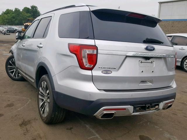 1FM5K8HT9GGD08245 - 2016 FORD EXPLORER P SILVER photo 3