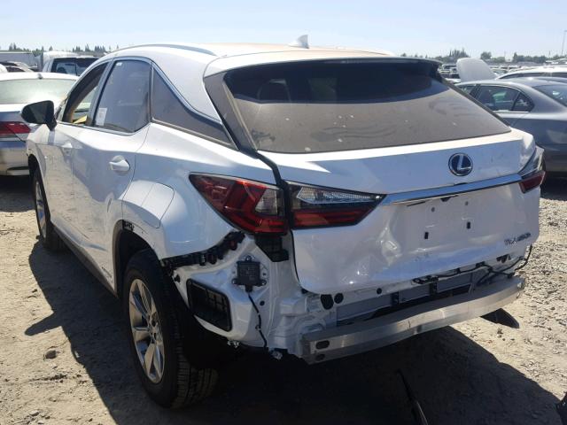 2T2BGMCA6JC022393 - 2018 LEXUS RX 450H WHITE photo 3