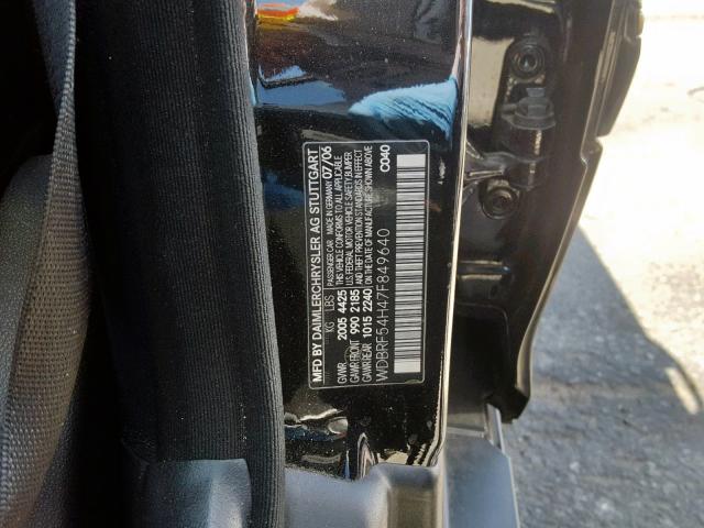 WDBRF54H47F849640 - 2007 MERCEDES-BENZ C 280 BLACK photo 10