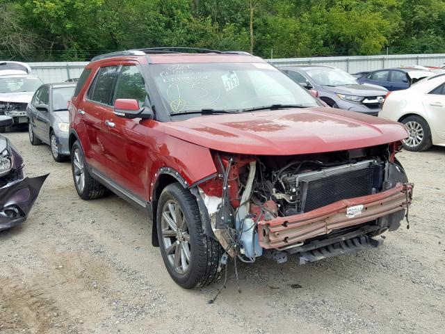 1FM5K8F89GGA97501 - 2016 FORD EXPLORER L RED photo 1