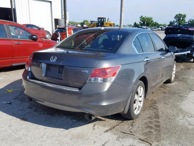 1HGCP36848A006754 - 2008 HONDA ACCORD EXL GRAY photo 4