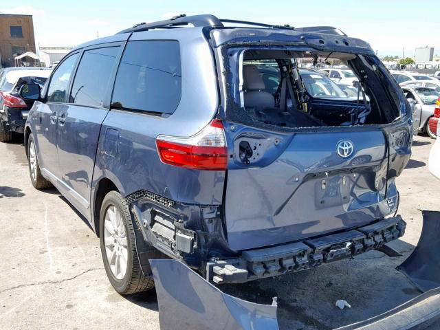 5TDDK3DC3FS123055 - 2015 TOYOTA SIENNA XLE BLUE photo 3