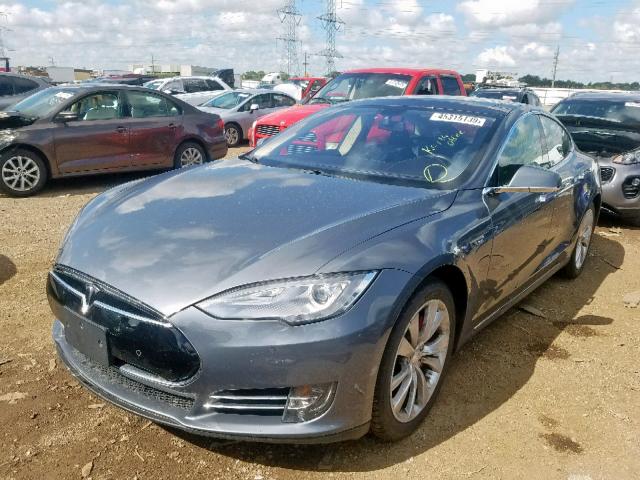 5YJSA1H1XEFP43556 - 2014 TESLA MODEL S ნაცრისფერი ფოტო 2