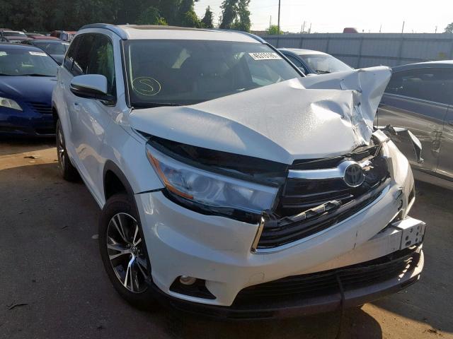 5TDKKRFH5GS176571 - 2016 TOYOTA HIGHLANDER WHITE photo 1