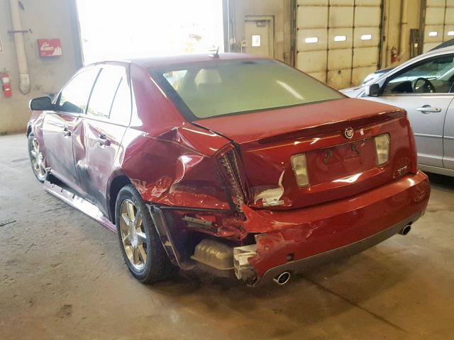 1G6DC67A350135400 - 2005 CADILLAC STS RED photo 3