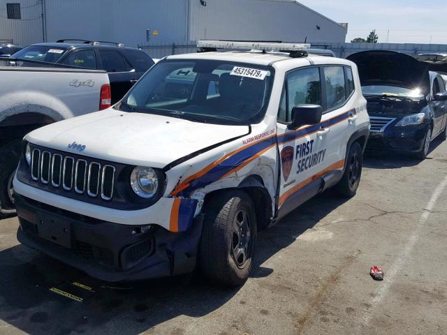 ZACCJAAB4HPF44488 - 2017 JEEP RENEGADE S WHITE photo 2