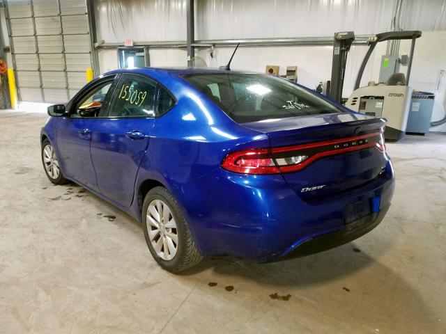 1C3CDFBB2ED753343 - 2014 DODGE DART SXT BLUE photo 3