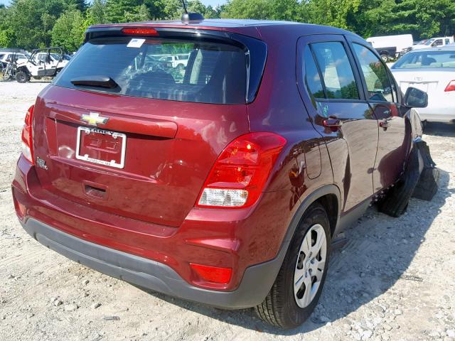 3GNCJKSB3HL234806 - 2017 CHEVROLET TRAX LS RED photo 4