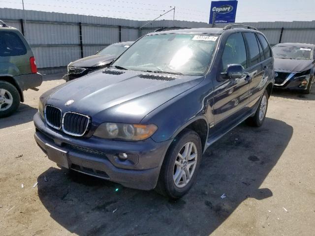 5UXFA13504LU20817 - 2004 BMW X5 3.0I BLUE photo 2