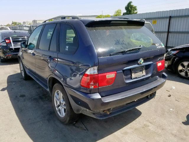 5UXFA13504LU20817 - 2004 BMW X5 3.0I BLUE photo 3