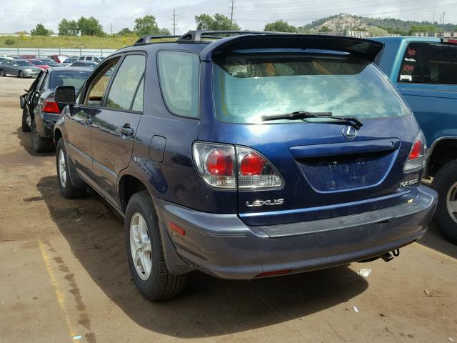 JTJHF10U310170328 - 2001 LEXUS RX 300 BLUE photo 3