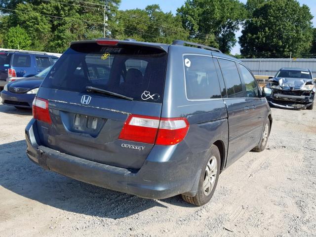 5FNRL38725B107397 - 2005 HONDA ODYSSEY EX BLUE photo 4