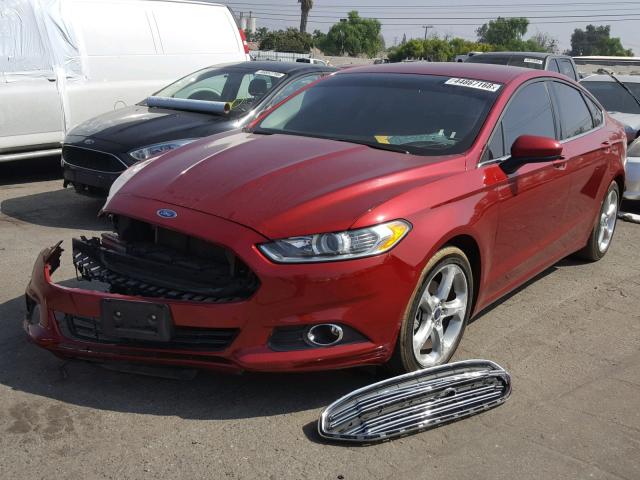 3FA6P0G79GR356889 - 2016 FORD FUSION S RED photo 2