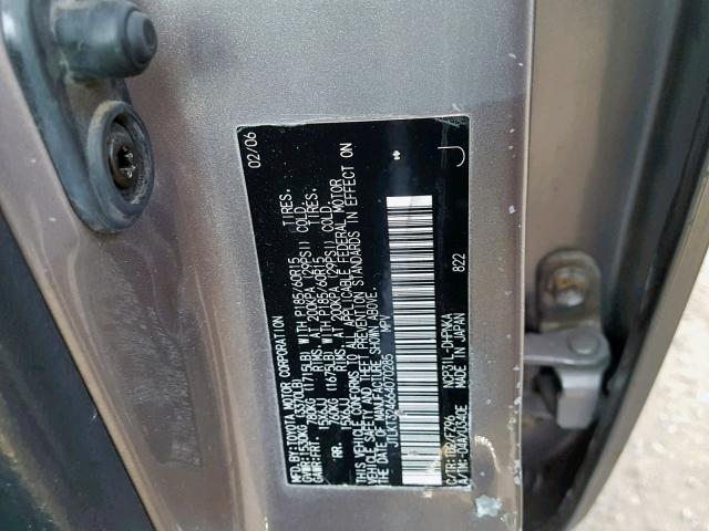 JTLKT324664070285 - 2006 TOYOTA SCION XB 灰色 照片 10