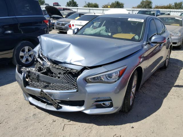 JN1AV7AP0EM691883 - 2014 INFINITI Q50 HYBRID GRAY photo 2