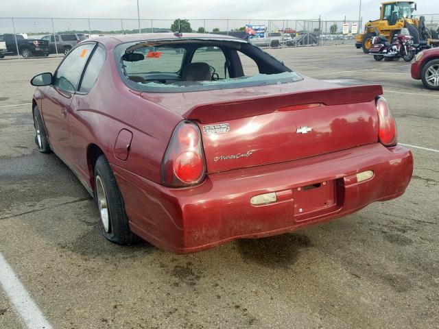 2G1WW12EX59381269 - 2005 CHEVROLET MONTE CARL RED photo 3