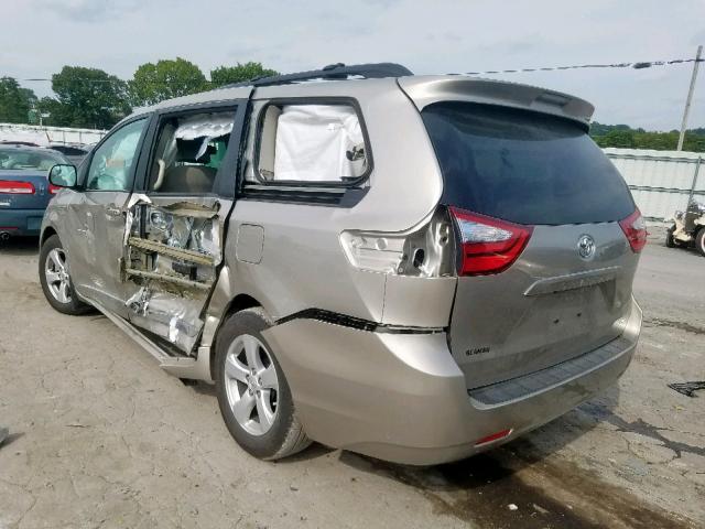 5TDKK3DC0GS702318 - 2016 TOYOTA SIENNA LE TAN photo 3