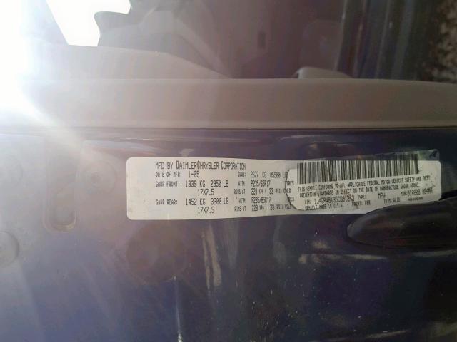 1J4GR48K35C601243 - 2005 JEEP GRAND CHER BLUE photo 10