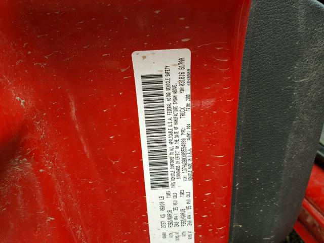 1D7HW38KX8S594000 - 2008 DODGE DAKOTA SXT RED photo 10