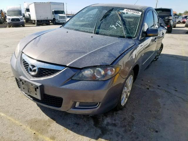 JM1BK32G881836398 - 2008 MAZDA 3 I GRAY photo 2