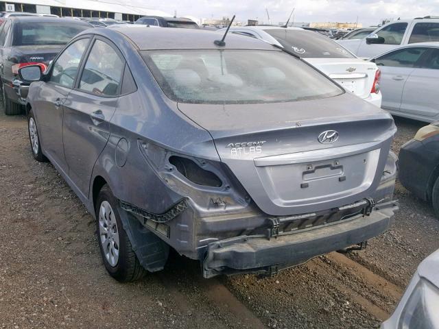 KMHCT4AE3GU963124 - 2016 HYUNDAI ACCENT SE GRAY photo 3