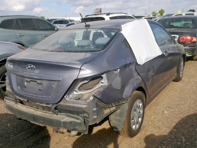 KMHCT4AE3GU963124 - 2016 HYUNDAI ACCENT SE GRAY photo 4