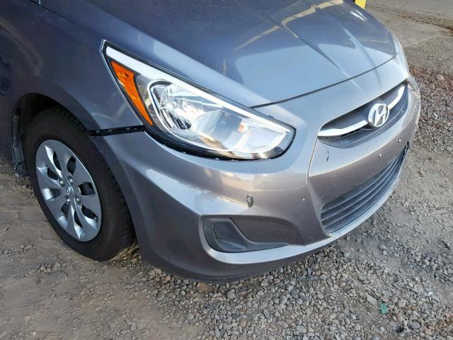 KMHCT4AE3GU963124 - 2016 HYUNDAI ACCENT SE GRAY photo 9