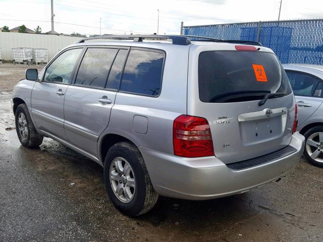 JTEGF21A120065146 - 2002 TOYOTA HIGHLANDER SILVER photo 3